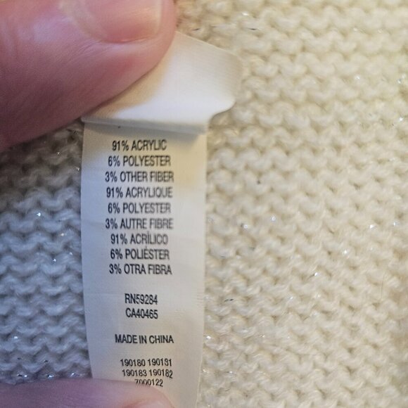 Children’s Place Knit Bow Headband Ear Warmer Cream White One Size - Picture 3 of 6